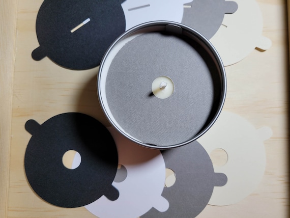 Select-a-Size Candle Dust Covers - Standard or Wood Wick - Premium Cardstock - Black, White, Cream, Gray, and Kraft Brown - NO PRINTING