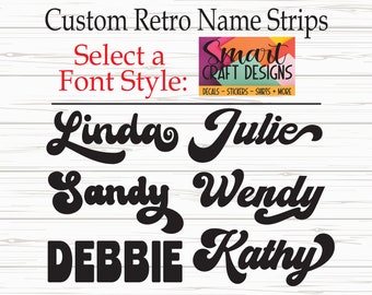 Retro Name Decals - 60s & 70s Style Vinyl Lettering Decals for Tumblers, Electronics, Vehicles, Smartphones - Custom Personalized Gifts