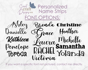 Vinyl Name Strips - Personalized Name Decals - Elegant Script Writing for Tumblers, Electronics, Vehicles, and Personalized Gifts