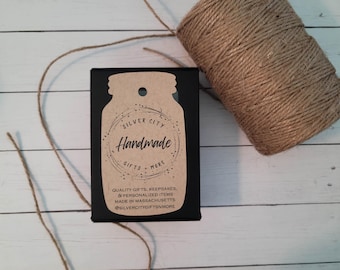 Gift Tags Mason Jar Shape for Favors, Baby Showers, Bridal, Birthday, and Small Business - Custom Printing and Logos for Personalization