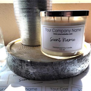 Custom Candle Labels - Product Stickers for Candles, Body Butter, Wax Melts, etc. - Choose Size, Design, Material & Font - Custom Stickers