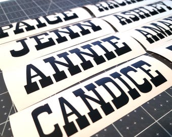 Western Name Strips - Vinyl Letters - Personalized Cowboy & Western Style Decals for Vehicles, Labels, and More - Several Styles and Colors