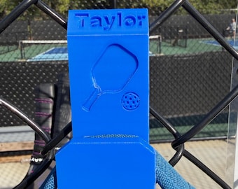Pickleball Bag Hook - Hang on Fence to keep off ground and customize with your name!