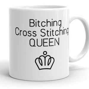 Regalo de punto de aguja, regalo para el ventilador de punto de cruz, regalo de punto de cruz, taza de punto de aguja, regalo de bordado, taza de punto de cruz, regalo de punto de cruz