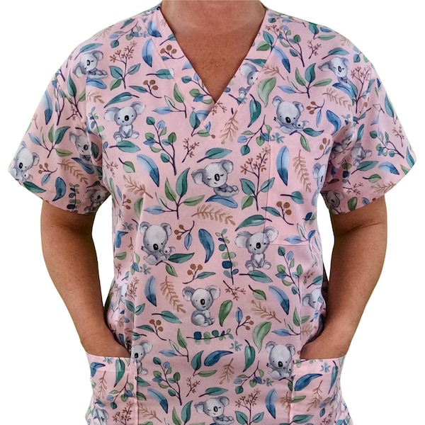 SCRUB TOPS. 100% Cotton in various patterns to suit Medical and Healthcare Professionals, Nurses, Doctors, Dentists & Vets