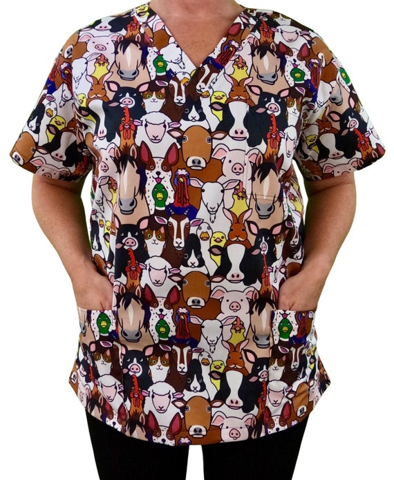 SCRUB TOPS. 100 Cotton in Various Patterns to Suit Medical and Healthcare Professionals Nurses Doctors Dentists Vets Etsy UK