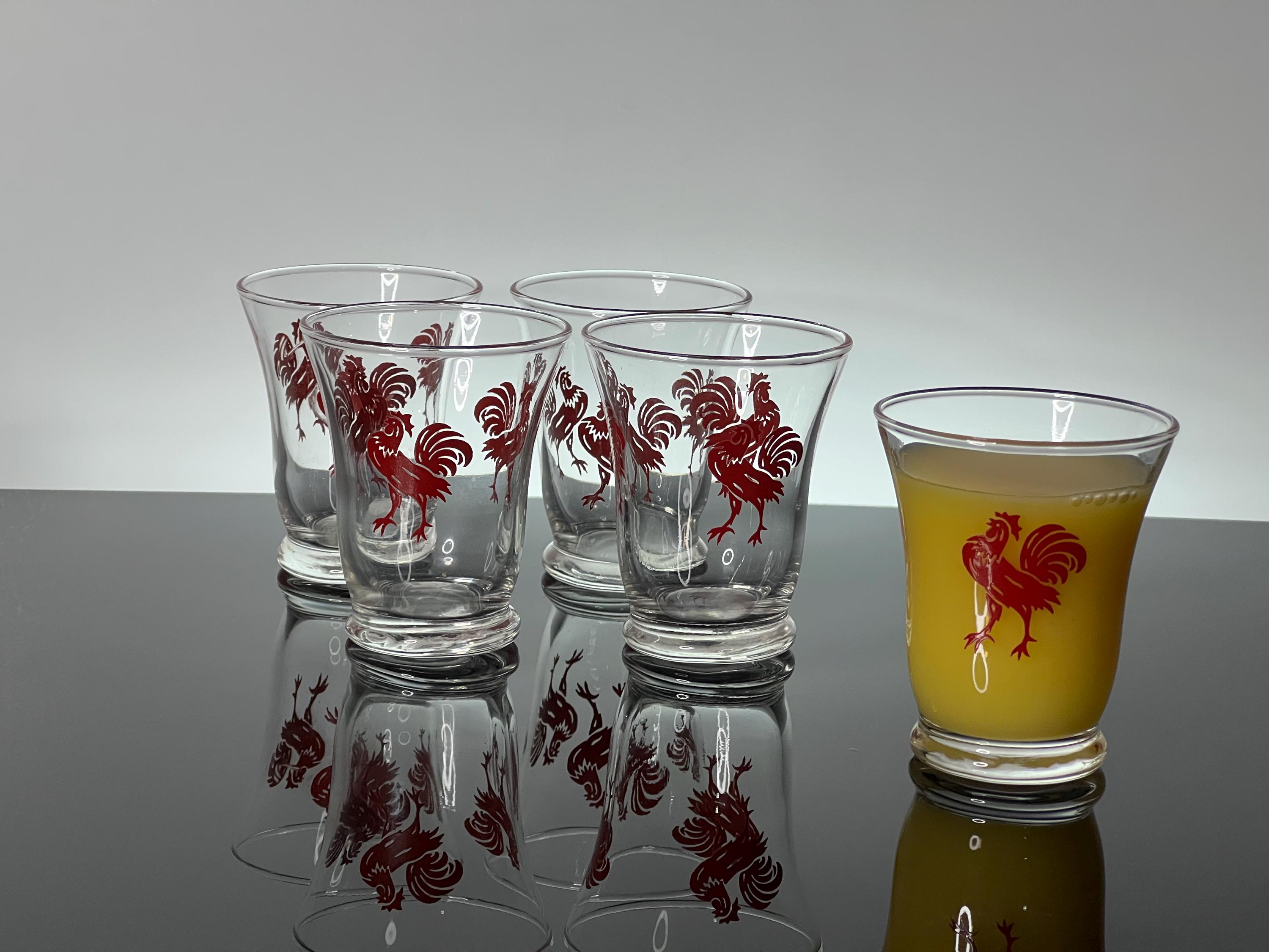 1950s Rooster Drinking Glasses - Etsy