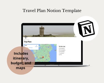 student planner notion template Travel Plan Notion Template