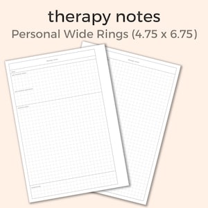 May include: Two blank therapy note pages with a grid pattern. The pages are labelled "Therapy Notes" and are designed for personal use. The pages are 12.1 cm by 17.1 cm.