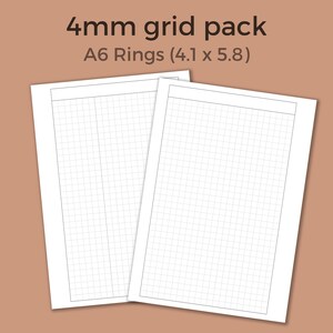 Puede incluir: Dos hojas de papel cuadriculado A6 en blanco con líneas de cuadrícula de 4 mm. Las hojas están diseñadas para su uso en una carpeta de anillas.