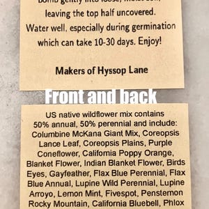 Handmade US Native Wildflower Seed Bomb Favors: Ready-to-gift Eco-Friendly Party Favors, Zero Waste, Recycycled Pollinator Seed Ball gift image 3