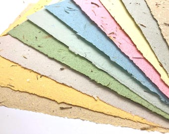 Plantable Wildflower Seed Paper Note Cards: Handmade Recycled, Zero Waste, Eco Friendly Stationery (6.5x8.5”, assorted set of 10)