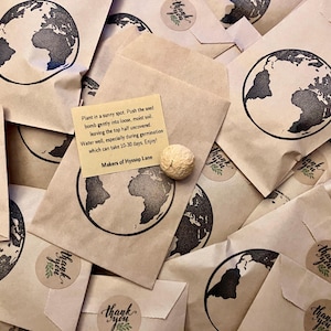 Handmade US Native Wildflower Seed Bomb Favors: Ready-to-gift Eco-Friendly Party Favors, Zero Waste, Recycycled Pollinator Seed Ball gift