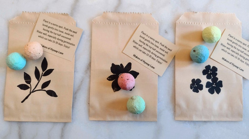 Handmade US Native Wildflower Seed Bomb Favors: Ready-to-gift Eco-Friendly Party Favors, Zero Waste, Recycycled Pollinator Seed Ball gift image 5