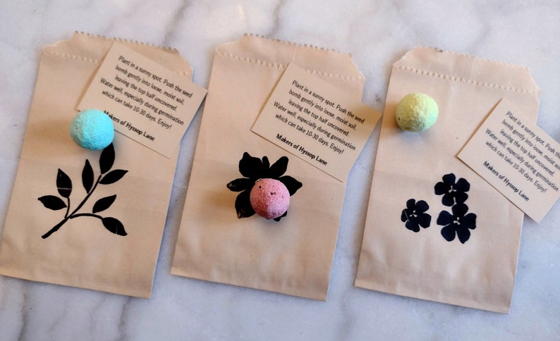 Handmade US Native Wildflower Seed Bomb Favors: Ready-to-gift Eco-Friendly Party Favors, Zero Waste, Recycycled Pollinator Seed Ball gift image 7