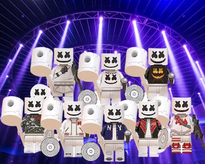 DJ Marshmello Building Block Figure Custom Mini DIY Figure Etsy