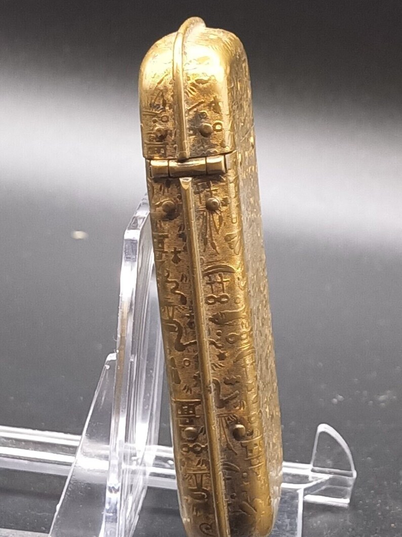 Antique Brass Pocket Match Safe Case Holder Ornate Unique Etsy