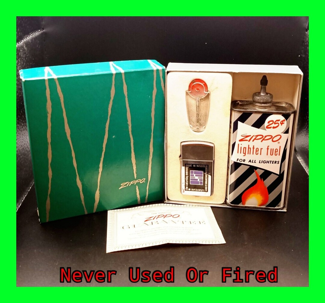 Vintage 1961 Complete Zippo Lighter Gift Set Saturday Etsy