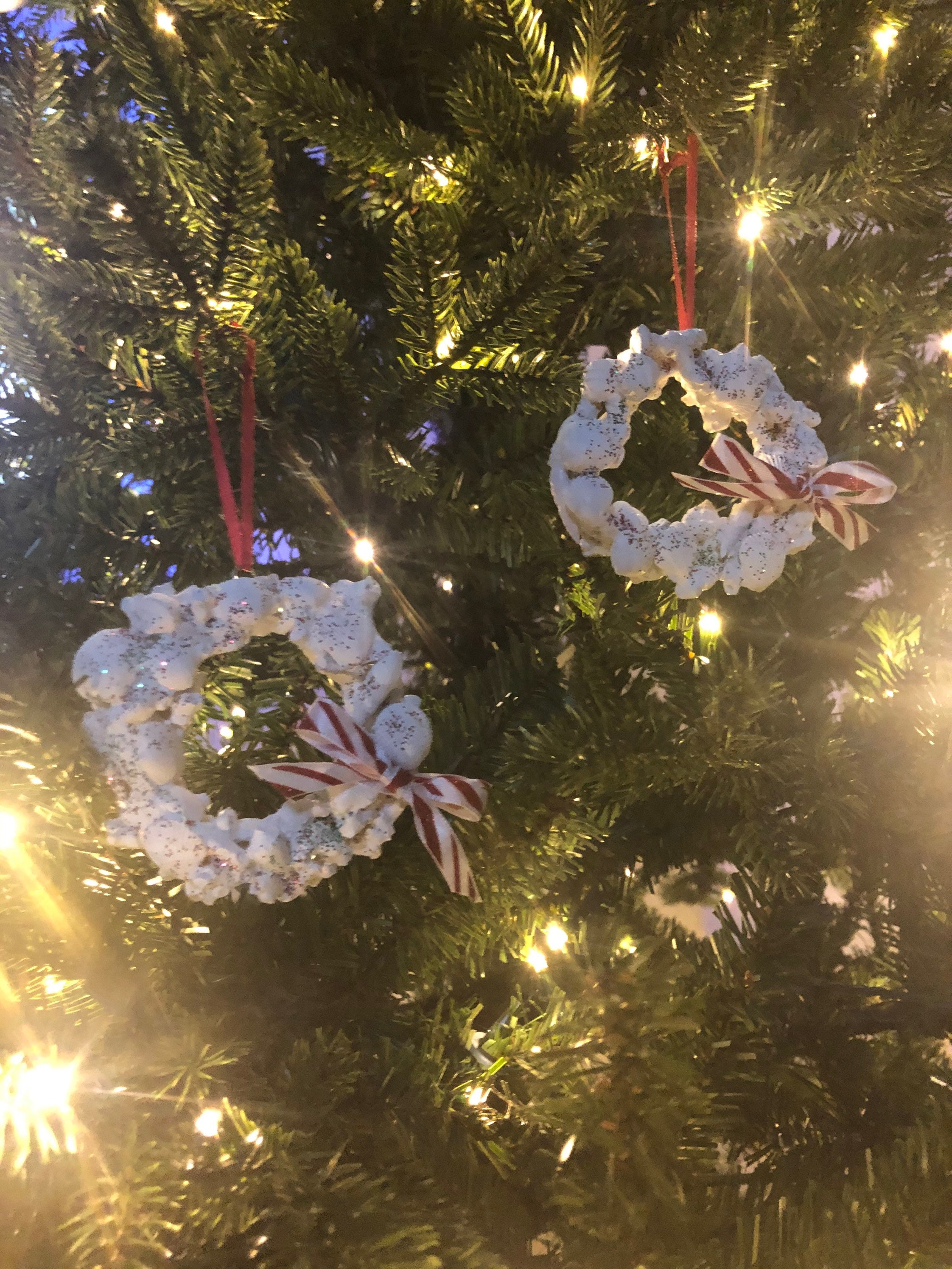 Seashell and Coral Christmas Ornaments Set of 2 Handmade Etsy