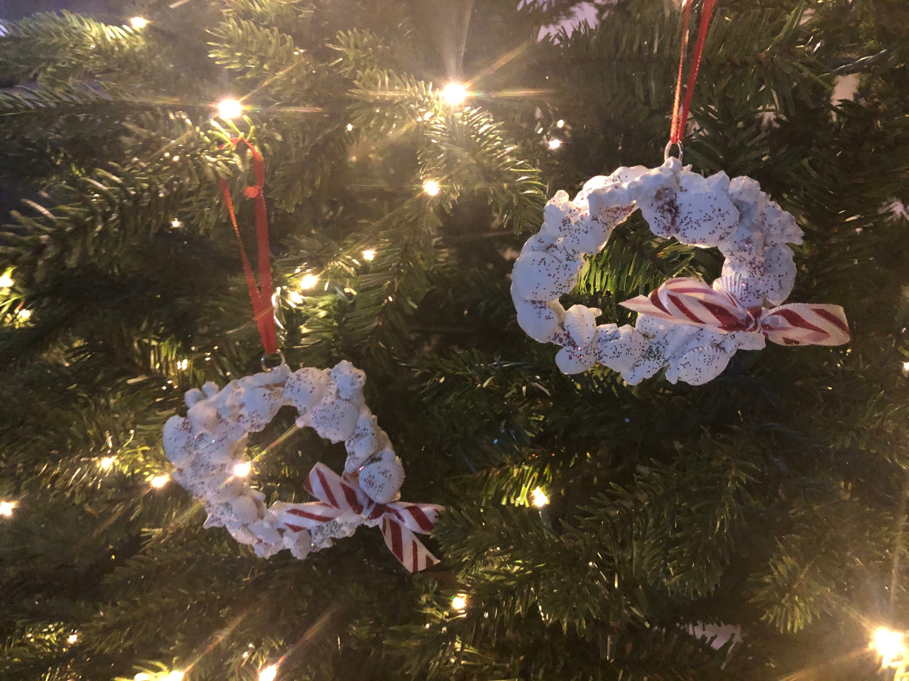 Seashell and Coral Christmas Ornaments Set of 2 Handmade Etsy