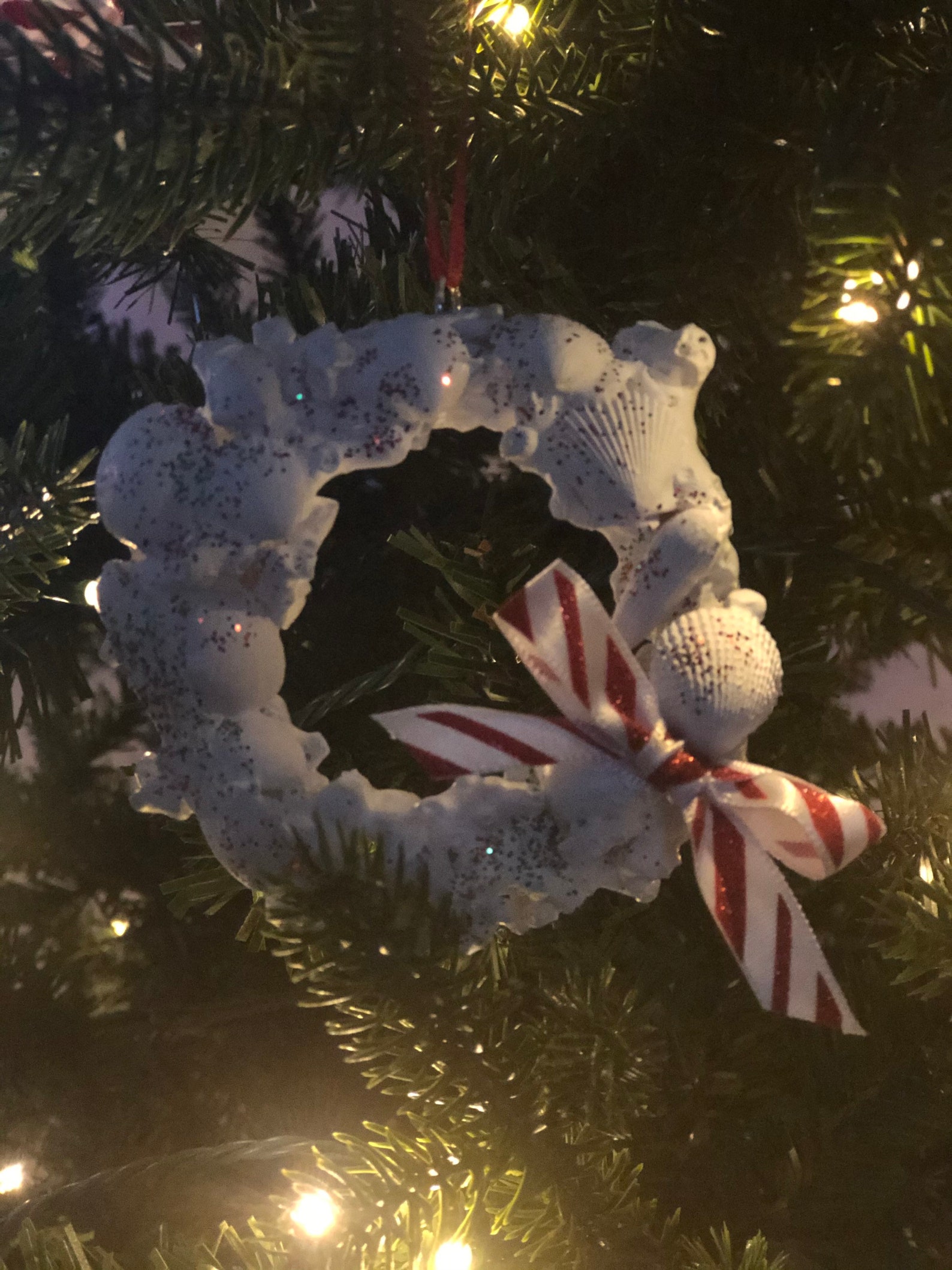 Seashell and Coral Christmas Ornaments Set of 2 Handmade Etsy