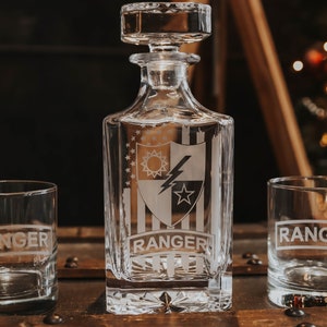 Ranger Whiskey Decanter Set, Ranger Battalion, ETS Gift, PCS Gift, RASP, Selection Gift