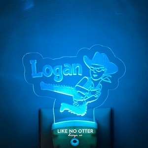 Cowboy Personalized Night Light with Name, Birthday Gift, Baby Shower Gift, Cowboy Decor