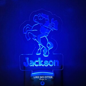 Cowboy Personalized LED Night Light, Cowboy Room Decor, Boys Room Decor, Gift for Son