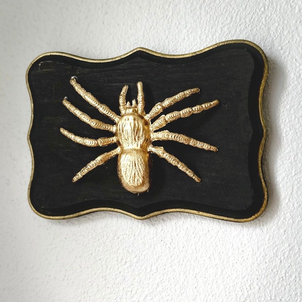 Mounted gold tarantula