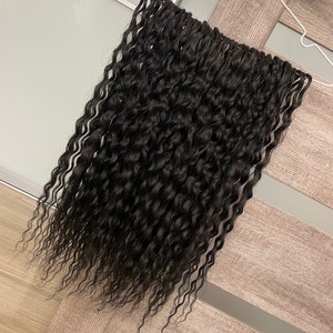 Ready to ship black curls, 60 DE crochet light wavy dreadlocks extensions, Full set soft curly synthetic double ended dreads in stock