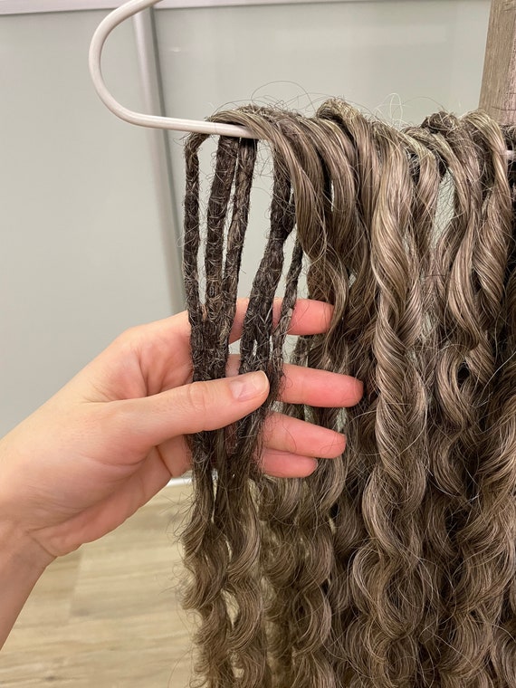 Synthetic Crochet Dreads Extensions Wavy Dreads 60 DE Full Set Lightweight  Curls Dreads Set of Brown to Blond Ombre Crochet Dreads 