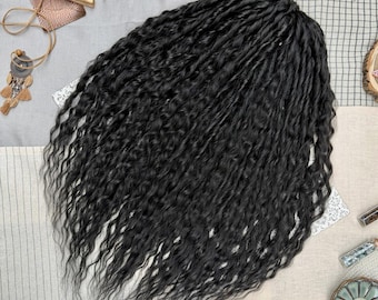 Fast delivery dreads, 23 inches SE DE black curly dreadlock extensions, Synthetic wavy locks, Reusable curls in stock