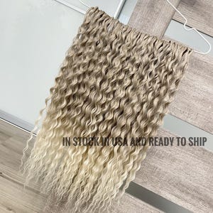 60 DE karamelblonde krul extensions complete set, Ombre boho krullende dreads, Dubbele licht golvende dreadlocks, Aangepast dread haar cadeau voor haar