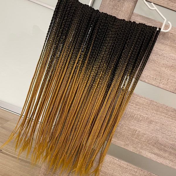 Natural look synthetic Braids | full set 60 DE | Black to brown custom fake braids | Ombre volume DE SE Braids | Hair extensions accessories