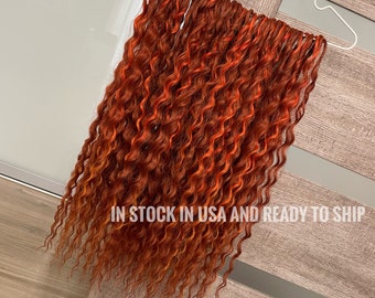 Lightweight curls cuper dreads | Red wavy dreads | 60 DE full set | Orange curly dreadlocks extensions | Double Ended curly soft dreads