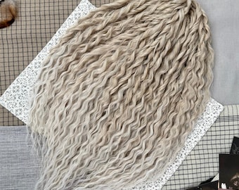 Fast delivery dreads, Wheat blonde curly dreadlock extensions, Ombre wavy locks, DE SE reusable curls in stock