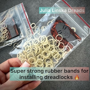 SUPER STRONG elastic rubber bands for installing dreads braids curls extensions,100 pieces, Tear-resistant hair ties long lasting