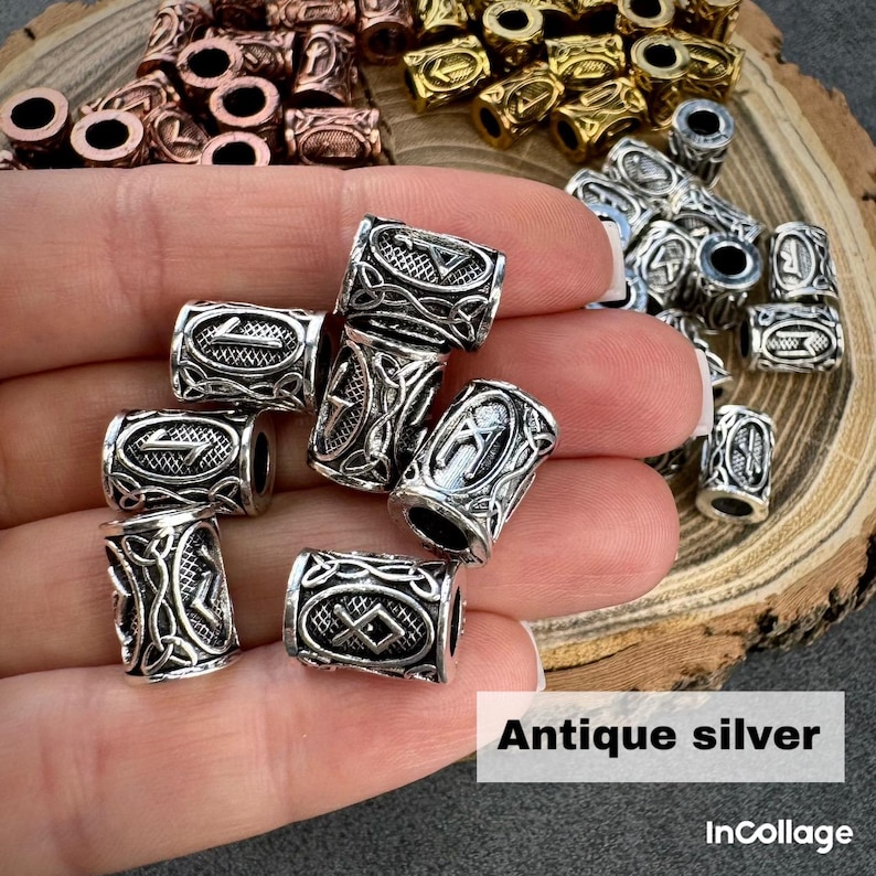 Dread Rune Viking Dread Runes, Runic Alphabet and Norse Individual Dreadlock Beads ...