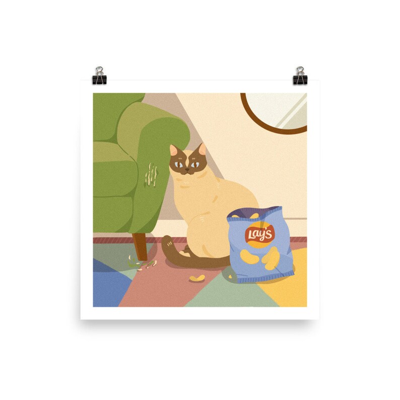 Housewarming Gift Cat illustration design Cat Print Cat Art Cat Wall Art