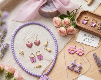 Set di gioielli Pastel Coquette – 6 pezzi con margherite, orsetti e farfalle