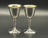 Small Vintage Silver-plated Sherry Port Liqueur Goblets by Yeoman Silver Plate Co.