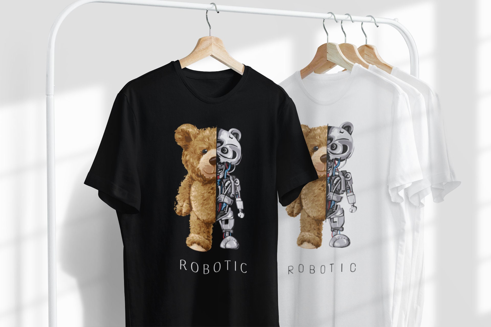 Robotic Teddy Bear Adult T-shirtTeddy Bear Printed | Etsy