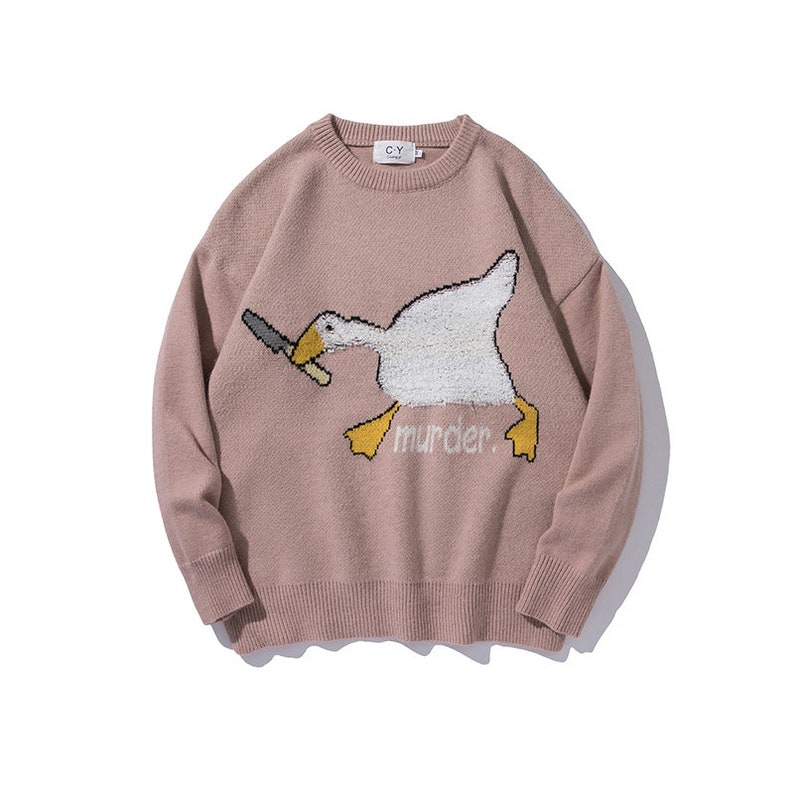Cute Goose Sweater Funny Murder Duck Sweater Kawaii Duck Etsy