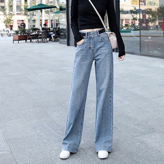 Long Flare Wide Leg Baggy Y2K Jeans Y2K Kpop Style Straight | Etsy
