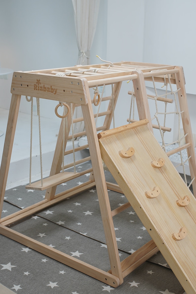 Riababy Holz Indoor Klettern Spielhaus Kinder Gym Etsy