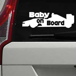 Naklejka w stylu samochodu F1 Baby on Board | Naklejka winylowa na samochód wyścigowy