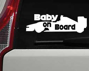Baby on Board F1 Car Sticker: Racing Vinyl Decal