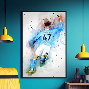 affiche de Phil Foden | Impression d&#39;art mural football | Réf #334