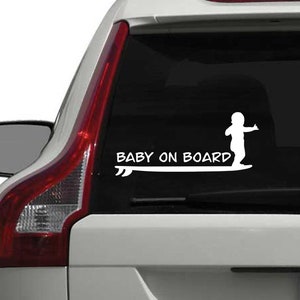 Naklejka na deskę surfingową Baby on Board | Naklejka winylowa na samochód z motywem surfingu