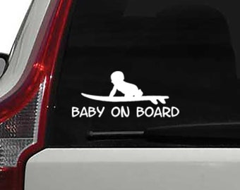 Baby on Board Surfboard Sticker | Surfing Car Vinyl Sticker